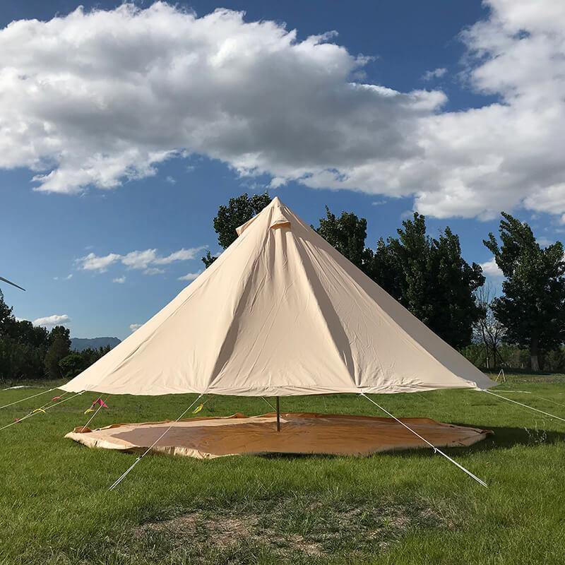 4m Bell Tent Fireproof With Stove Hole & Flap - Image 3