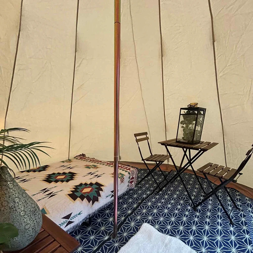 4m Tipi Tent Fireproof With Stove Hole & Flap - Image 21