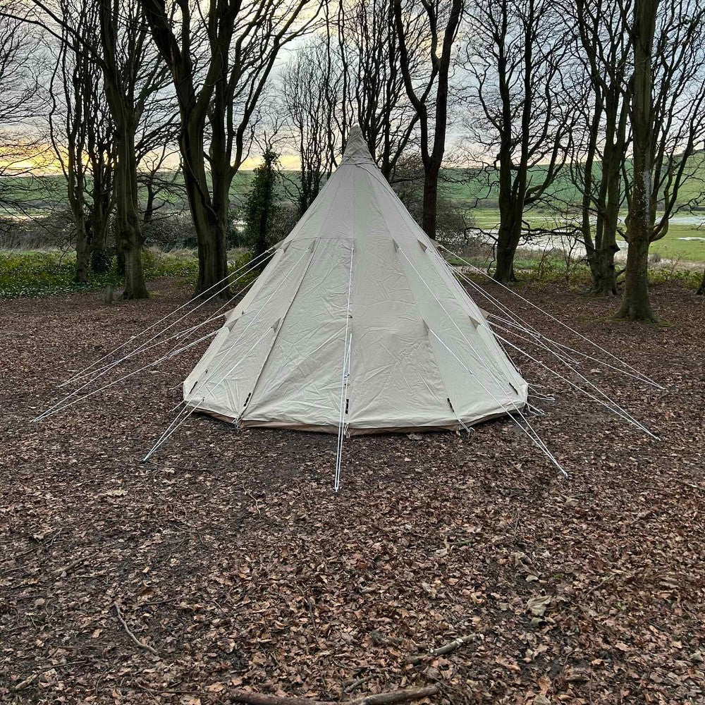 4m Tipi Tent Fireproof With Stove Hole & Flap - Image 3