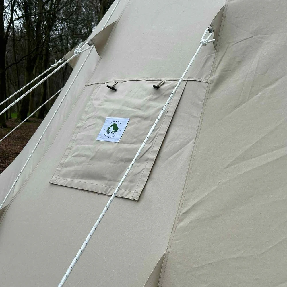 5m Tipi Tent Fireproof With Stove Hole & Flap - Image 10