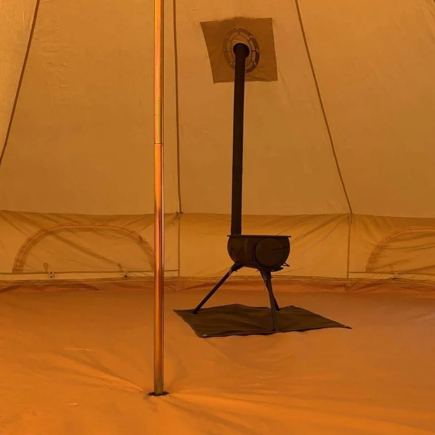7m Bell Tent Fireproof With Stove Hole & Flap - Image 13