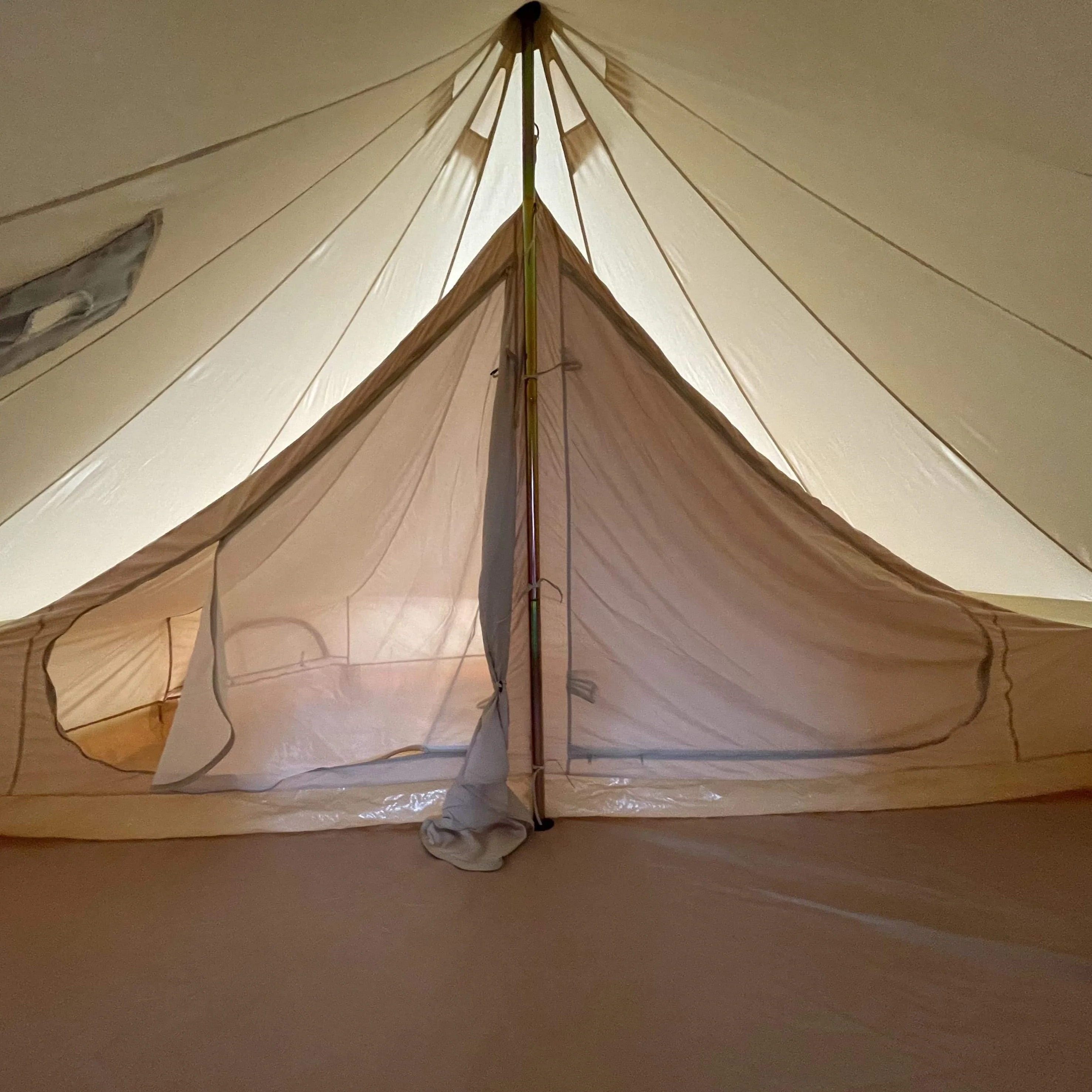 7m Bell Tent Fireproof With Stove Hole & Flap - Image 24