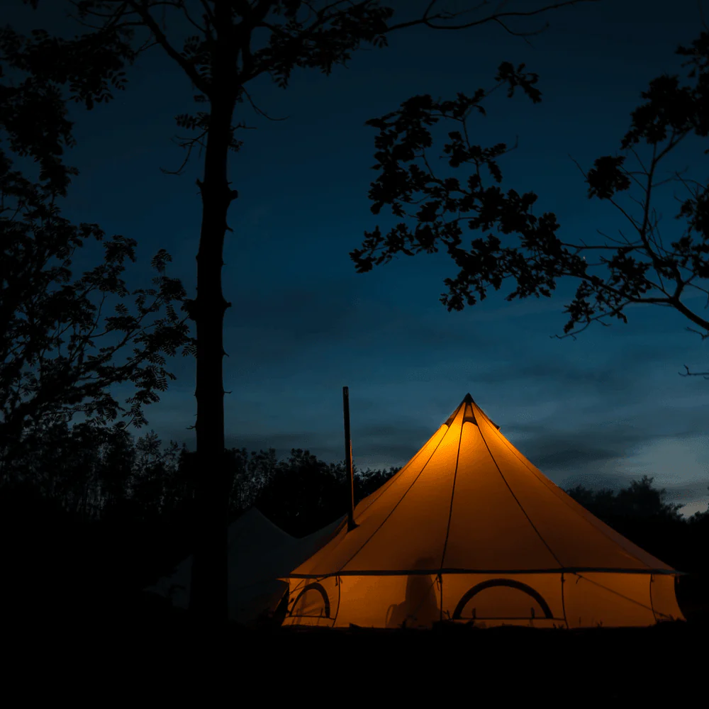 7m Bell Tent Fireproof With Stove Hole & Flap - Image 3