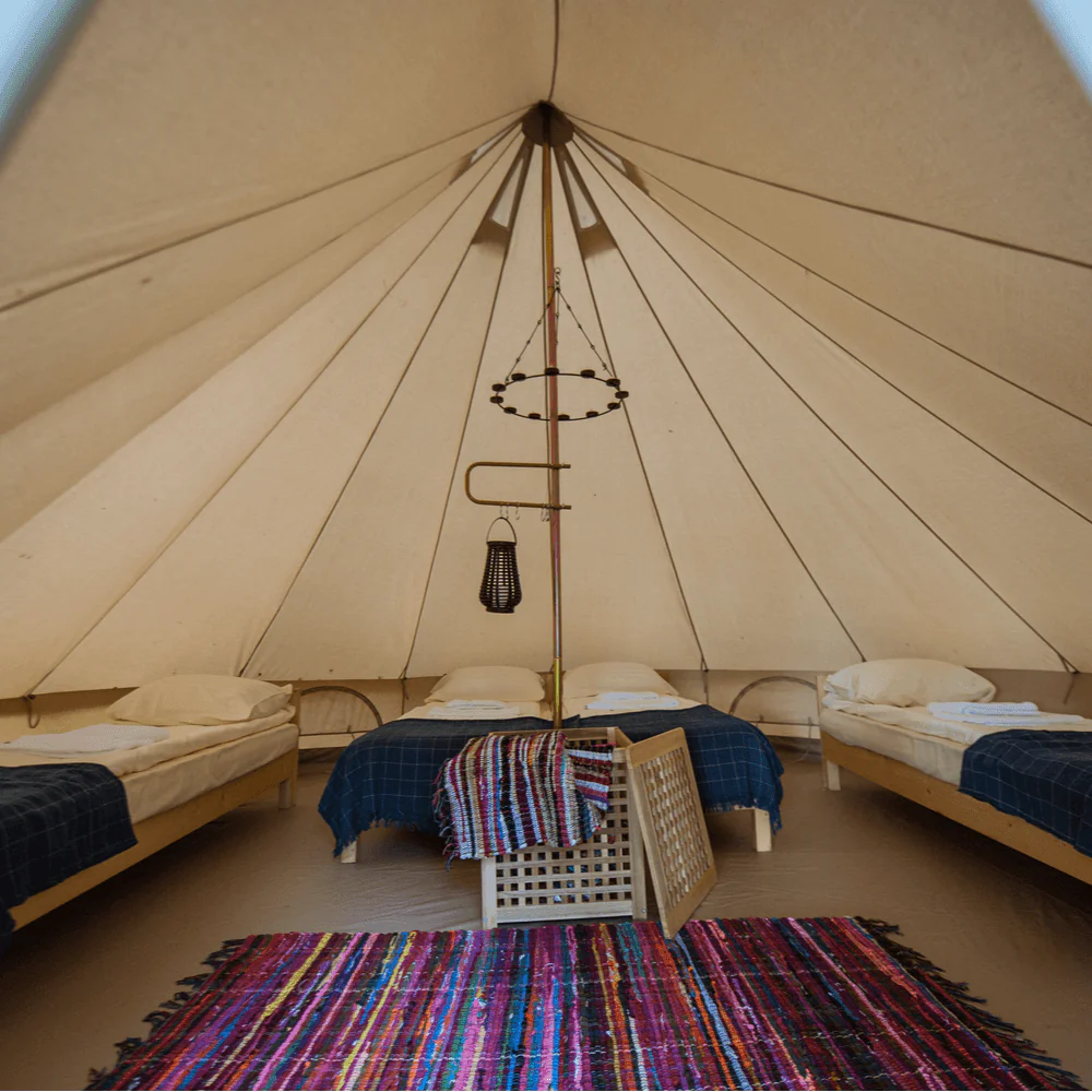 7m Bell Tent Fireproof With Stove Hole & Flap - Image 4