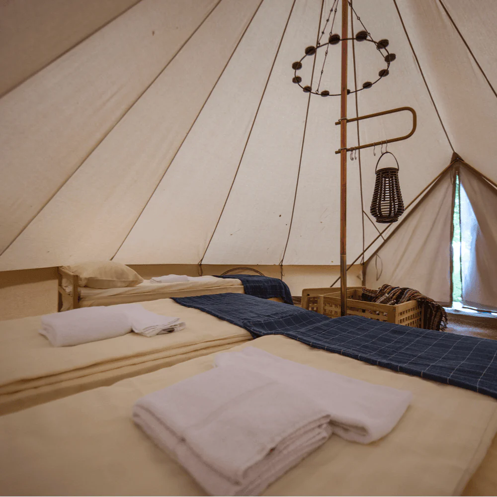 7m Bell Tent Fireproof With Stove Hole & Flap - Image 5