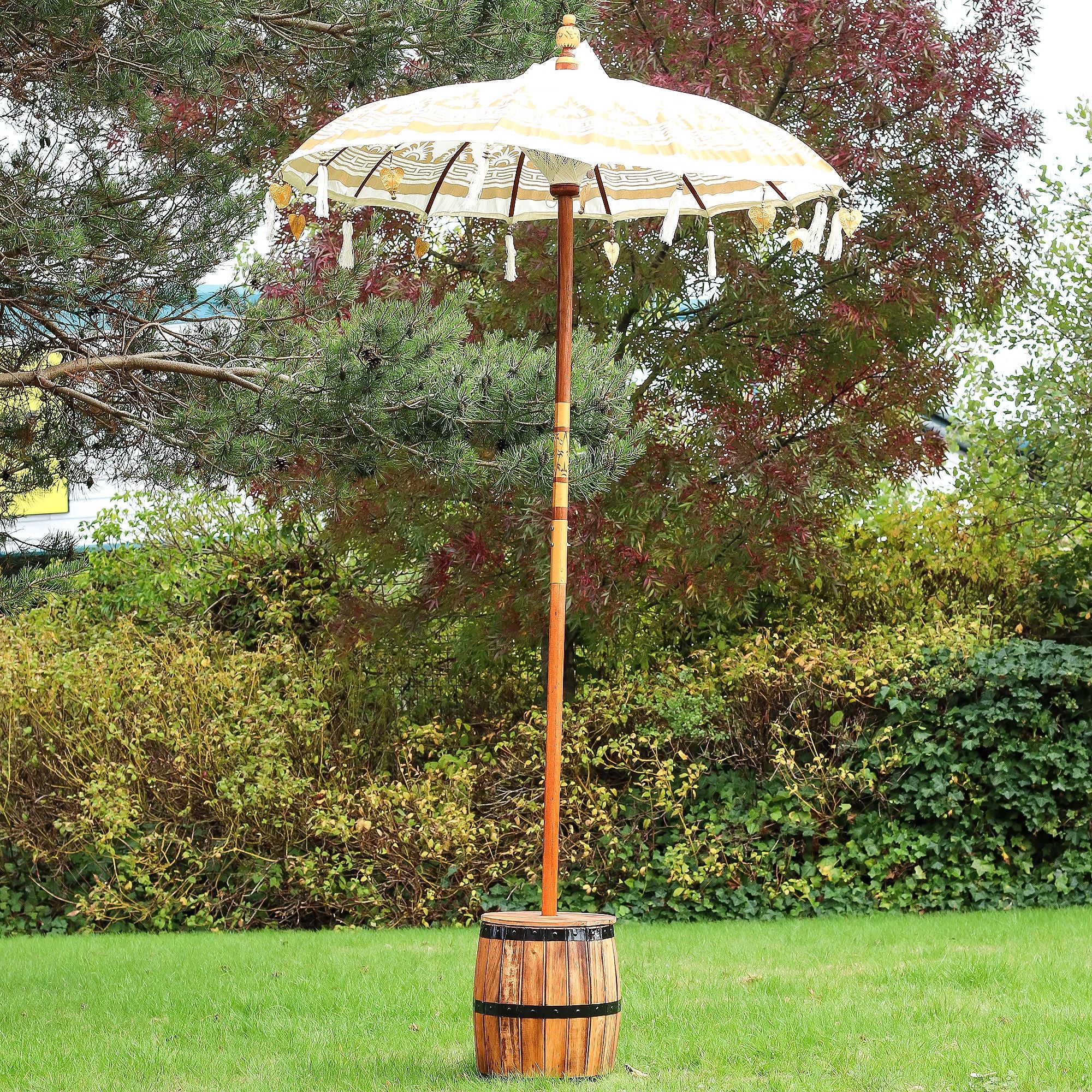 Bali Patio Parasol - Canvas - Natural Decor - 1.5m - Image 6