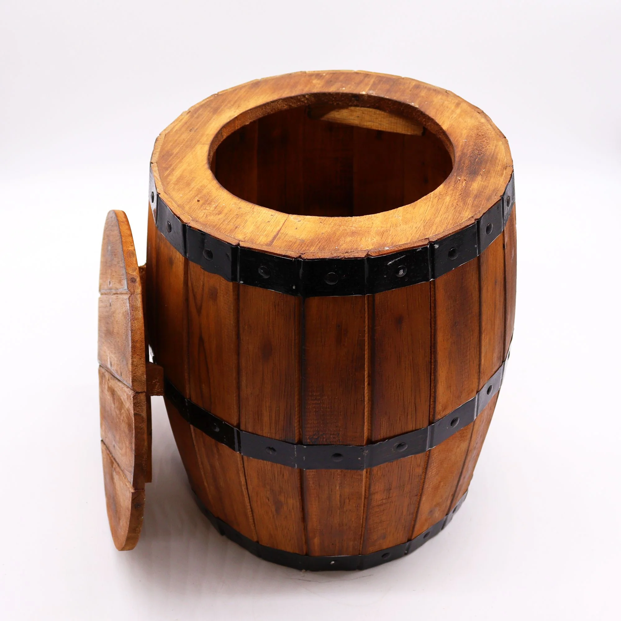 Beer Barrel Stool – Natural Wood 38 x 32 cm - Image 4