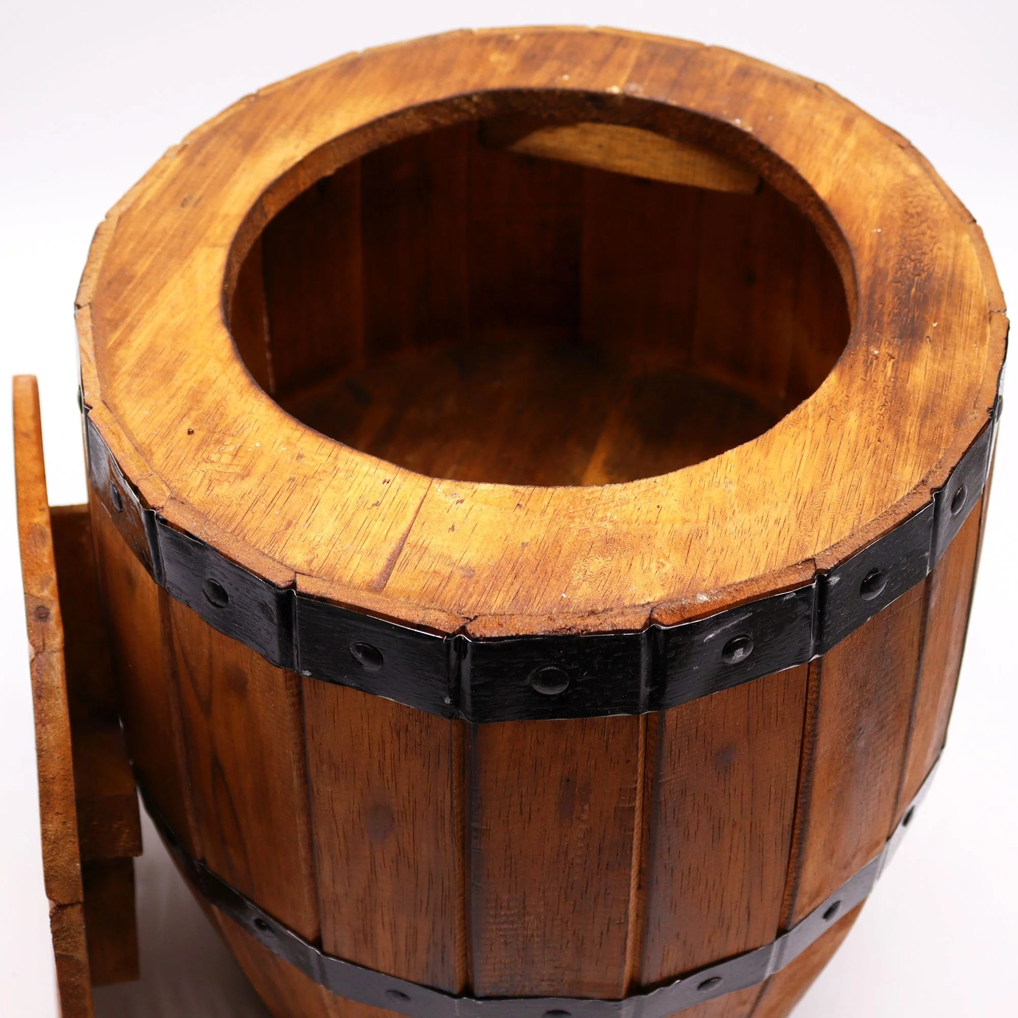 Beer Barrel Stool – Natural Wood 38 x 32 cm - Image 5
