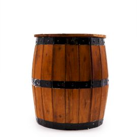 Beer Barrel Stool & Parasol Stand – Natural Wood 38 x 32 cm - Image 7