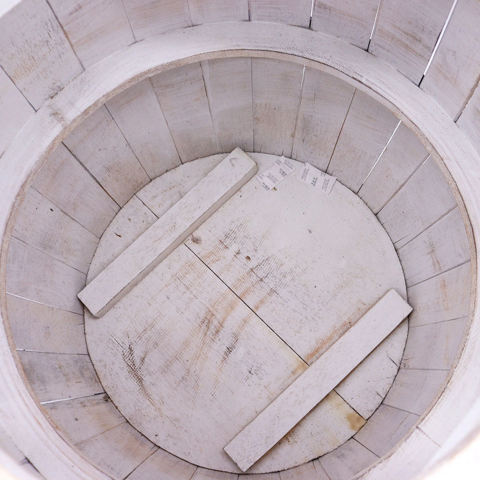 Beer Barrel Table – Whitewash Wood 60 x 48.5 cm - Image 2