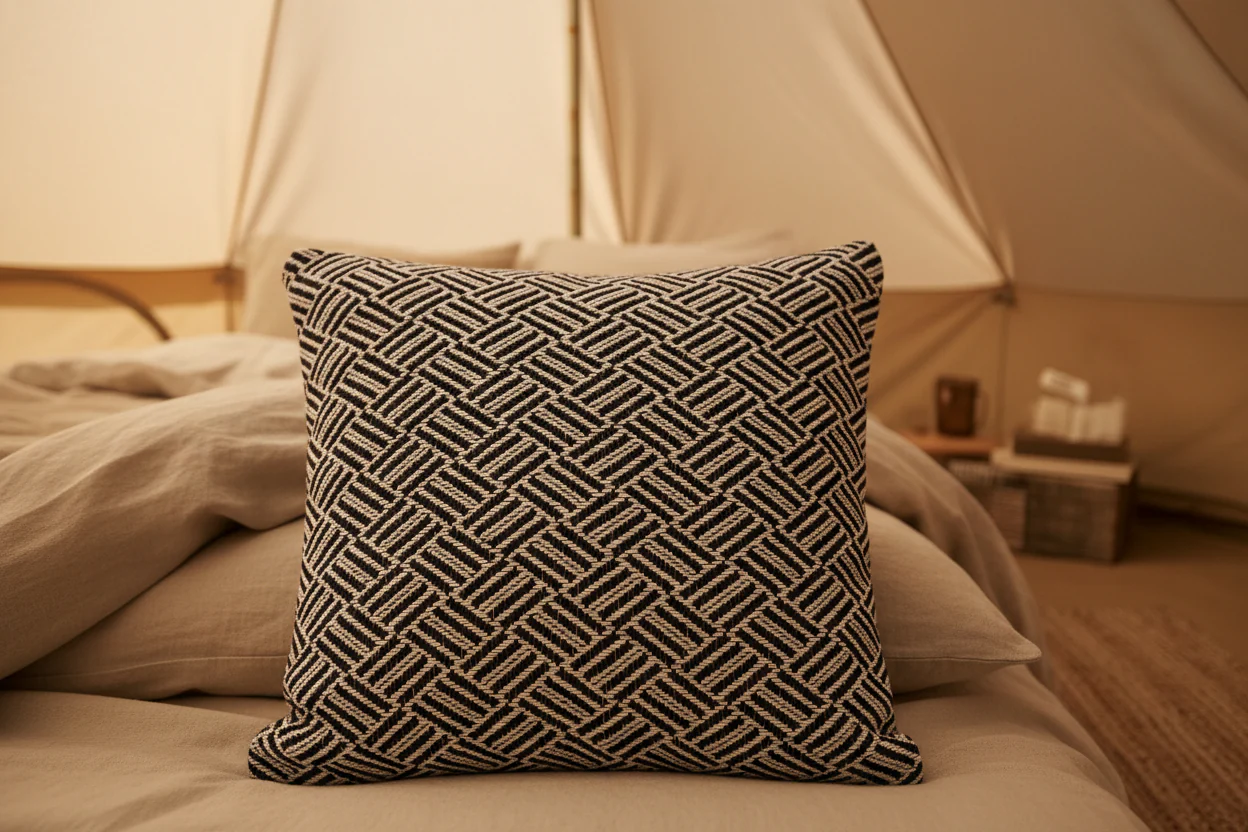 Classic Cushion Cover - Criss-Cross Black - 40x40cm