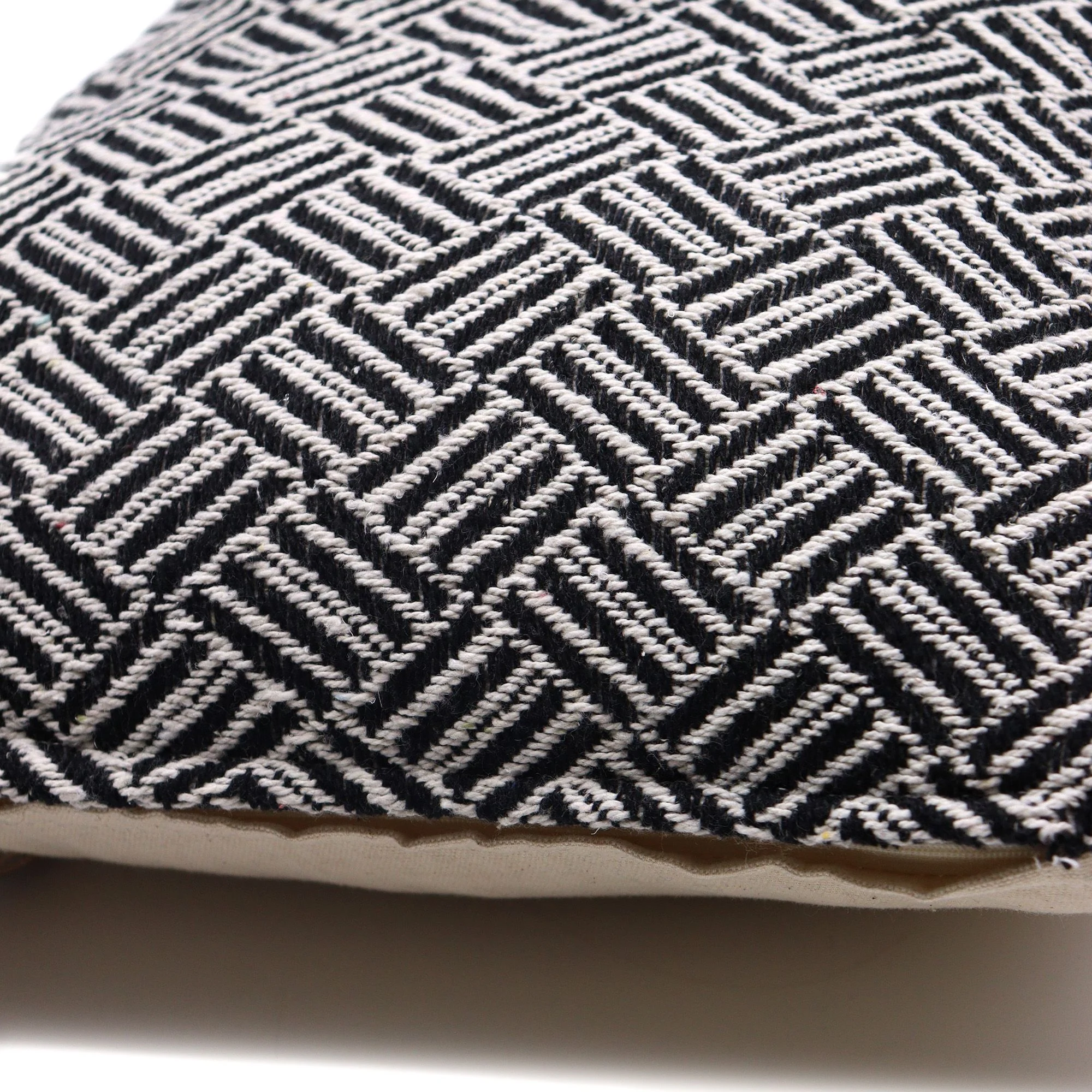 Classic Cushion Cover - Criss-Cross Black - 40x40cm - Image 2
