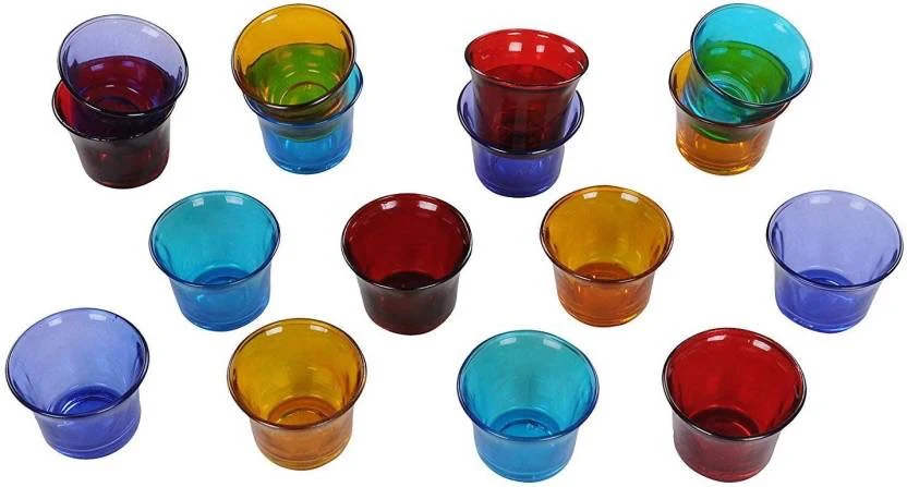 Glass Candle Holder Votives Coloured - Image 3