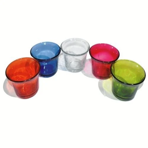Glass Candle Holder Votives Coloured - Image 4