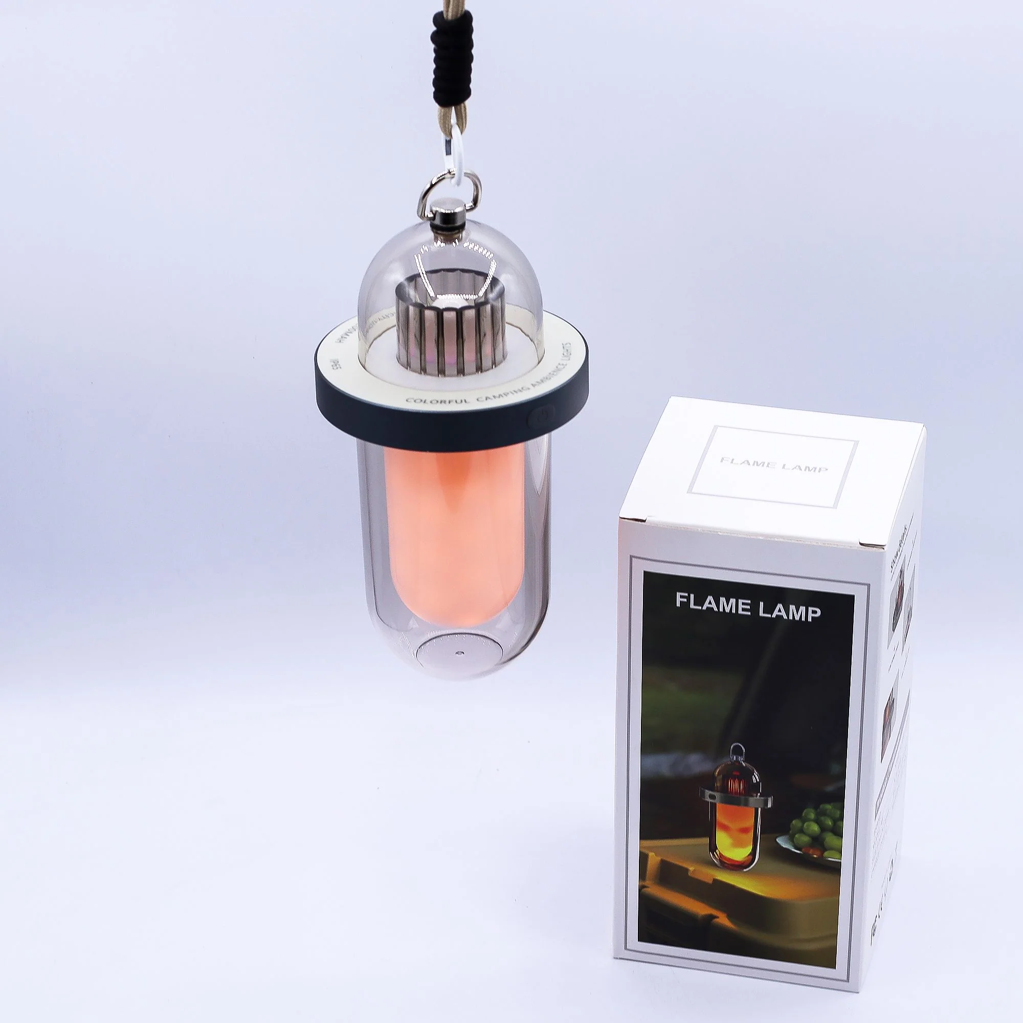 Outdoor Flame Effect Lamp - White USB - C Chargable - Multi Colour - Image 4