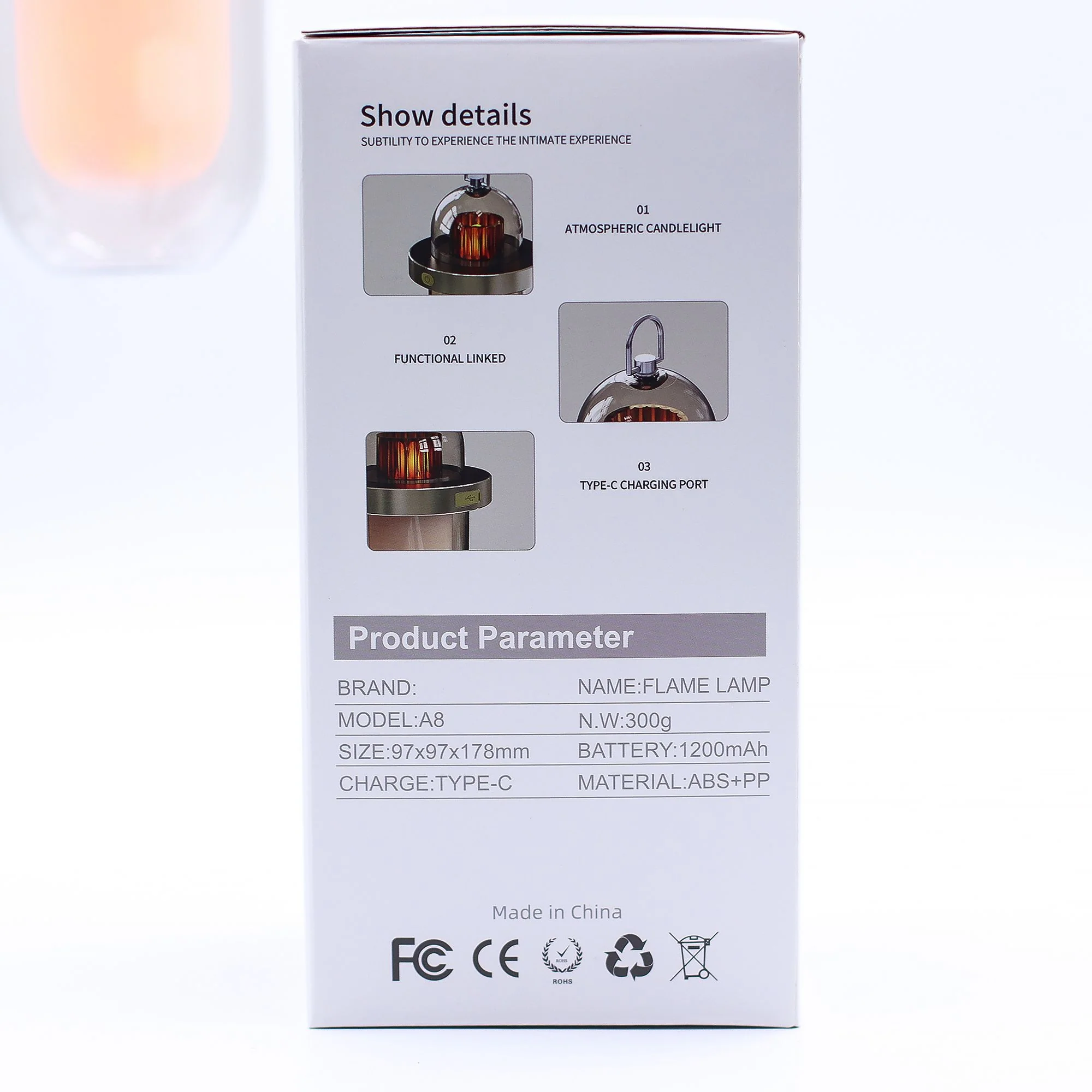 Outdoor Flame Effect Lamp - White USB - C Chargable - Multi Colour - Image 7