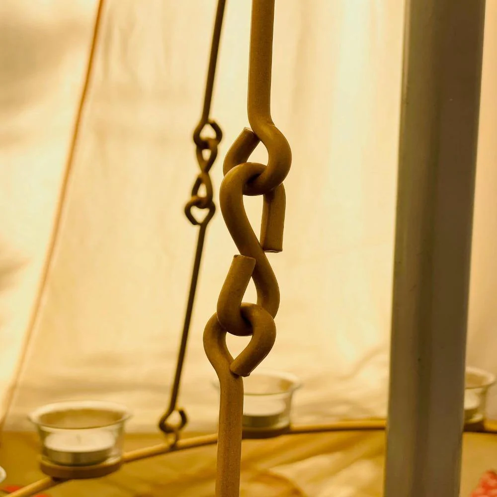 Tea Light Candle Chandelier Double Tier - Gold - Image 7