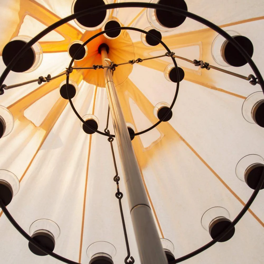 Tea Light Candle Chandelier Double Tier - Black - Image 6