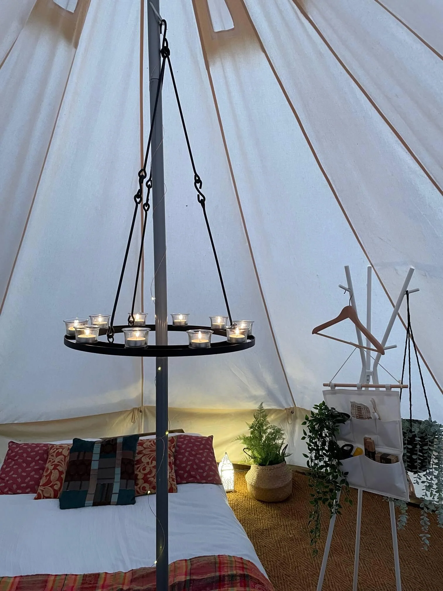 Tea Light Candle Chandelier Single Tier - Black - Image 5