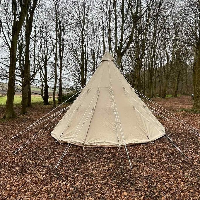 5m Tipi Tent Fireproof With Stove Hole & Flap - Image 9